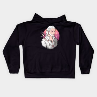 White Wolf and Swallow [FIRE] Kids Hoodie